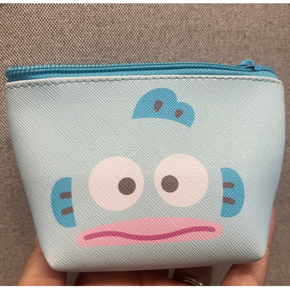 Sanrio Hangyodon Blue Mini Pouch Kawaii Fishie Adorable Lovable Cute Coins Japan